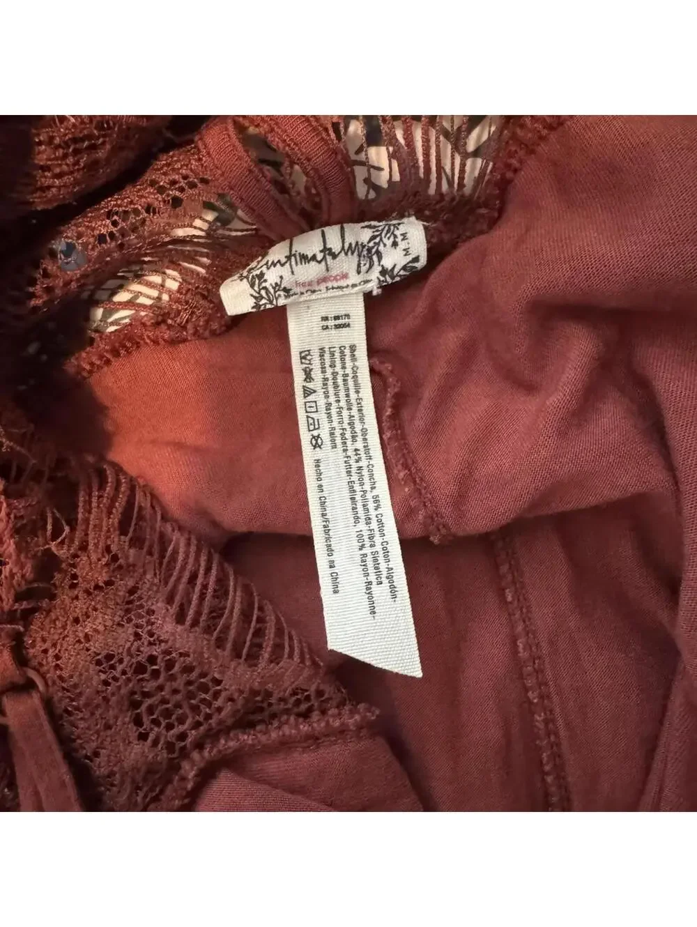 Intimately‎ Free People Lace High Neck Bandana Hem Boho Dress, Medium